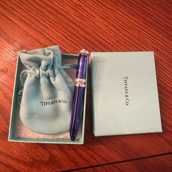 Tiffany & Co. Blue Paloma’s groove lacquer pocket pen  with Box - Picture 1 of 8